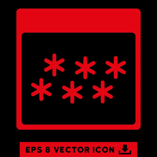 Schneeflocken Kalender Seite Vektor eps Symbol — Stockvektor