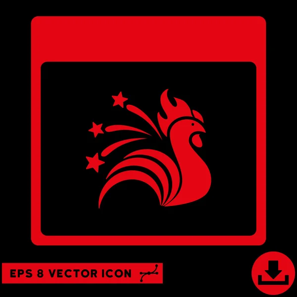 Sparkle Rooster Calendar Página Vector Eps icono — Vector de stock