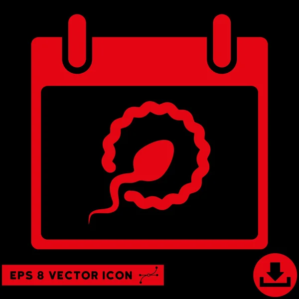 Sperm Insemination Calendar Page Vector Eps Icon — Stock Vector