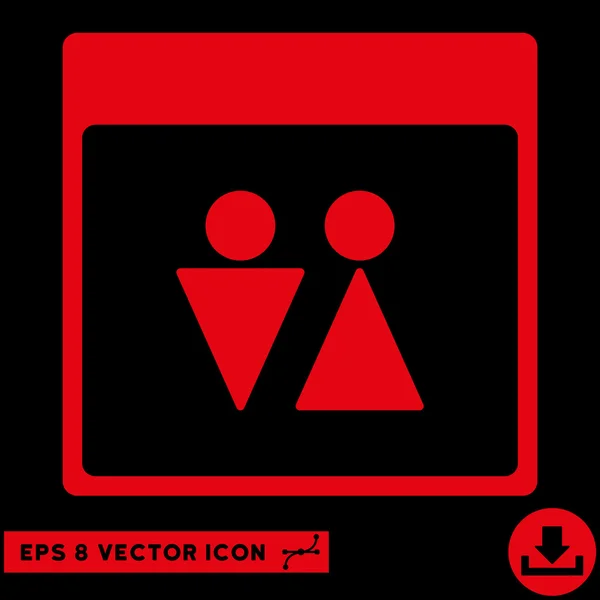 Wc personen kalenderseite vektor eps icon — Stockvektor