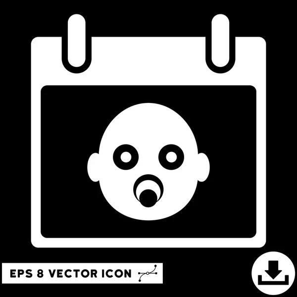 Bebé cabeza calendario día vector eps icono — Vector de stock