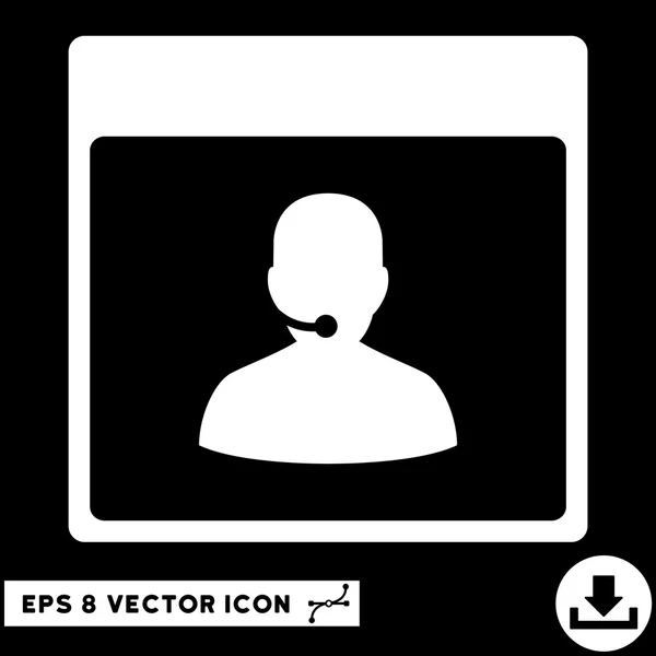 Gestionnaire de centre d'appels Calendrier Page Vector Eps Icon — Image vectorielle