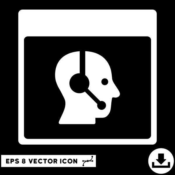 Centro de llamadas Calendario del operador Página Vector Eps Icono — Vector de stock