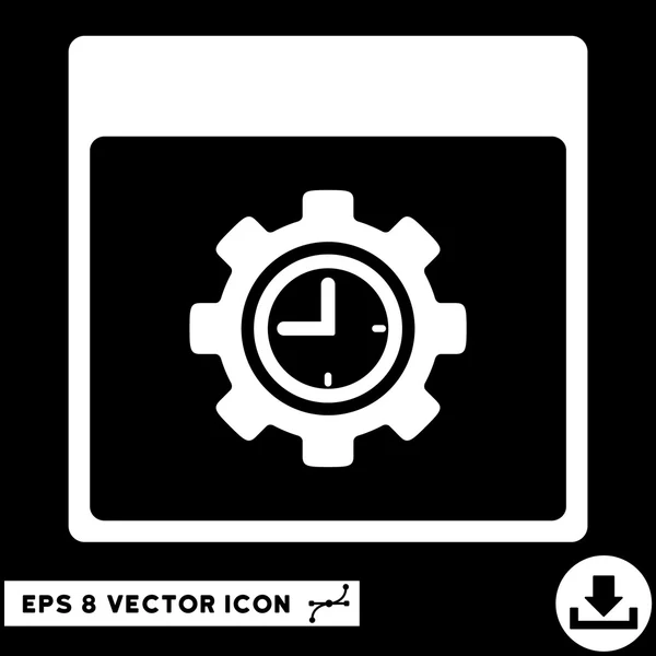 Relógio Configuração Engrenagem Calendário Página Vetor Eps Ícone — Vetor de Stock
