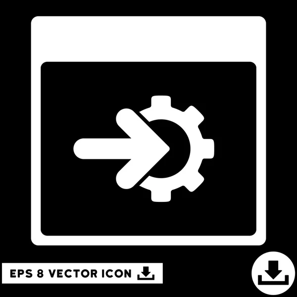 Cog Intégration Calendrier Page vectorielle Eps Icône — Image vectorielle