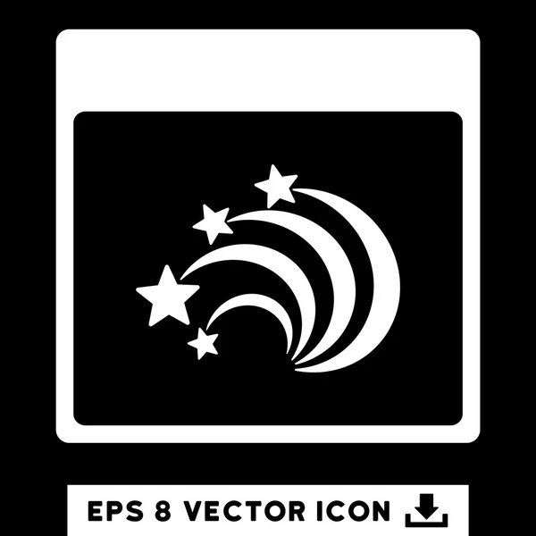 Festive Fireworks Calendar Page Vector Eps Icon — Stock Vector