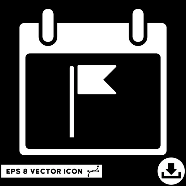Bandeira Calendário Dia Vector Eps Ícone — Vetor de Stock