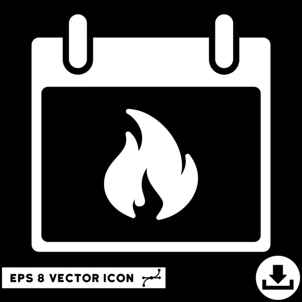 Flamme calendrier jour vectoriel eps icône — Image vectorielle