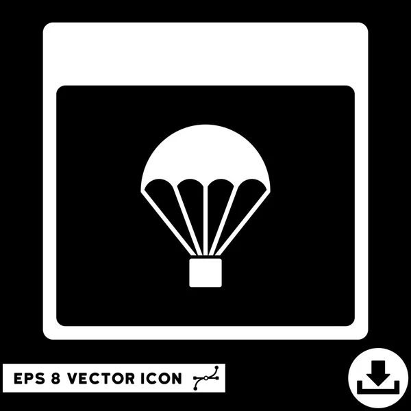 Página de Calendário de Paraquedas Vector Eps Icon — Vetor de Stock