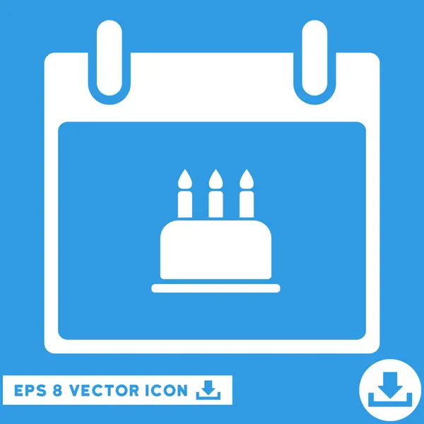 Birthday Cake Calendar Day Vector Eps Icon — Stock Vector