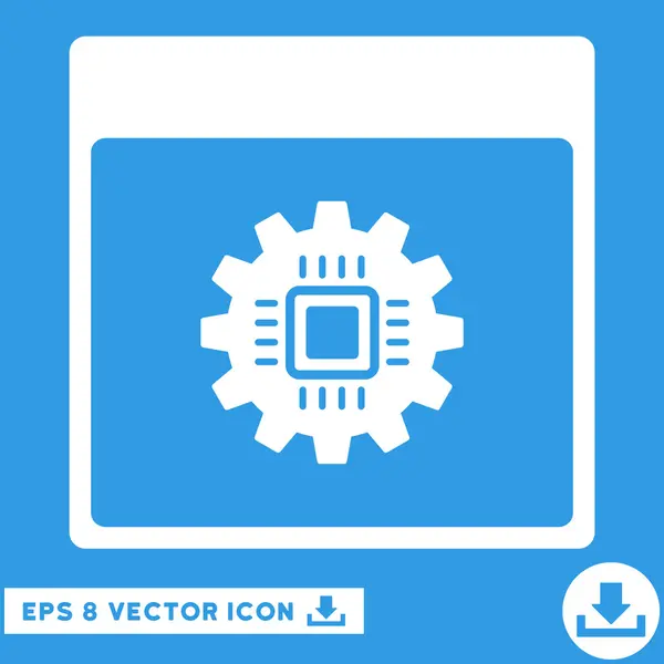 Chip Getriebe Kalender Seite Vektor eps Symbol — Stockvektor