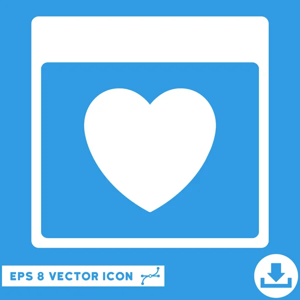 Favorito calendario del corazón Página Vector Eps icono — Vector de stock