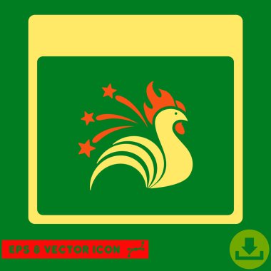 Horoz takvim sayfası vektör Eps simgesini ışıltı