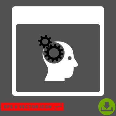 Beyin tekerlekler sayfa vektör Eps simge takvim