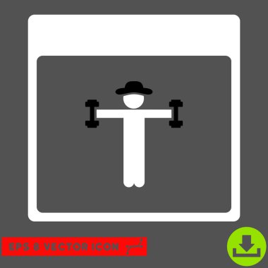 Beyefendi Fitness takvim sayfası vektör Eps simgesini