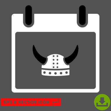 Boynuzlu miğfer takvim gün vektör Eps simgesini