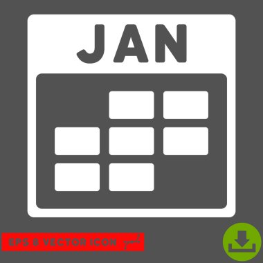 Ocak takvim kılavuz vektör Eps simgesini