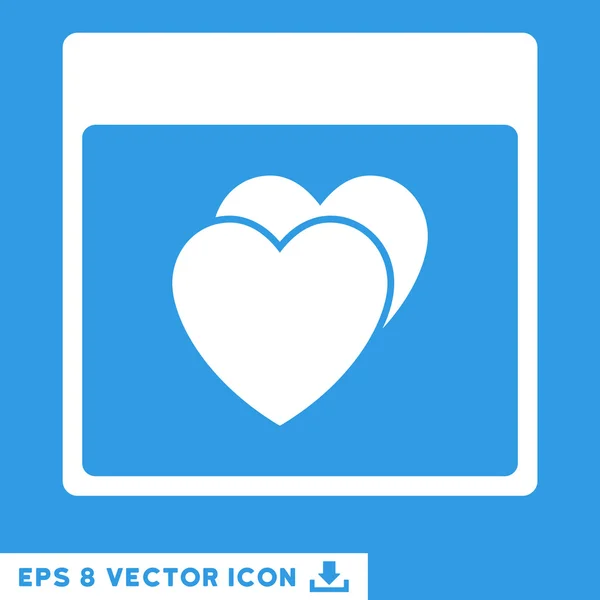 Corazones Calendario Página Vector Eps icono — Vector de stock