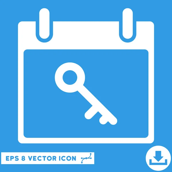Calendário chave Dia Vector Eps Ícone — Vetor de Stock