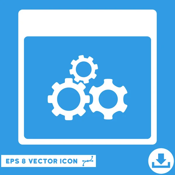 Mechanics Gears Calendar Page Vector Eps Icon — Stock Vector