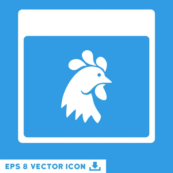 Rooster Head Calendar Página Vector Eps icono — Vector de stock