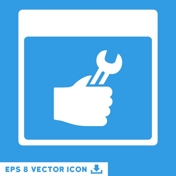 Service Hand Kalender sida vektor Eps skiftnyckelikonen — Stock vektor