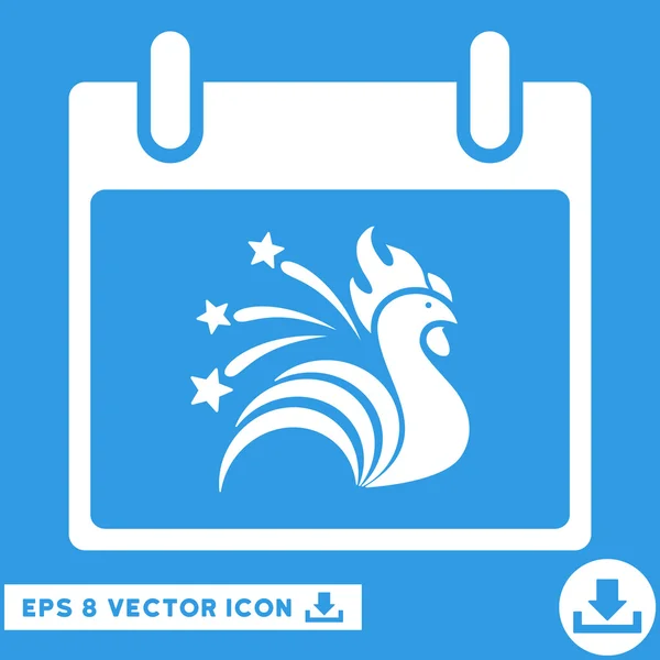 Sparkle Rooster Calendrier Jour vecteur Eps Icône — Image vectorielle