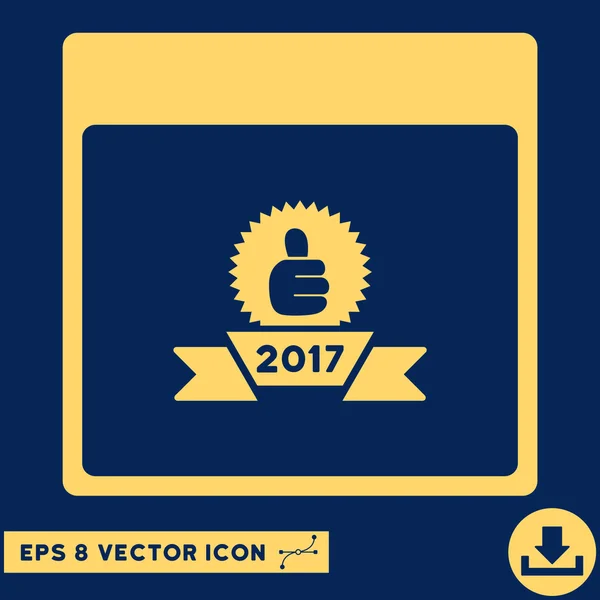 2017 Prêmio Fita Calendário Página Vetor Eps Ícone — Vetor de Stock