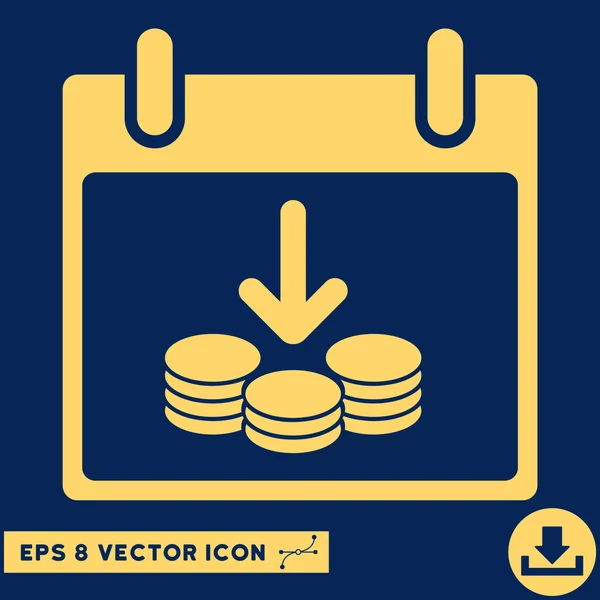 Münzen Einkommen Kalendertag Vektor eps Symbol — Stockvektor