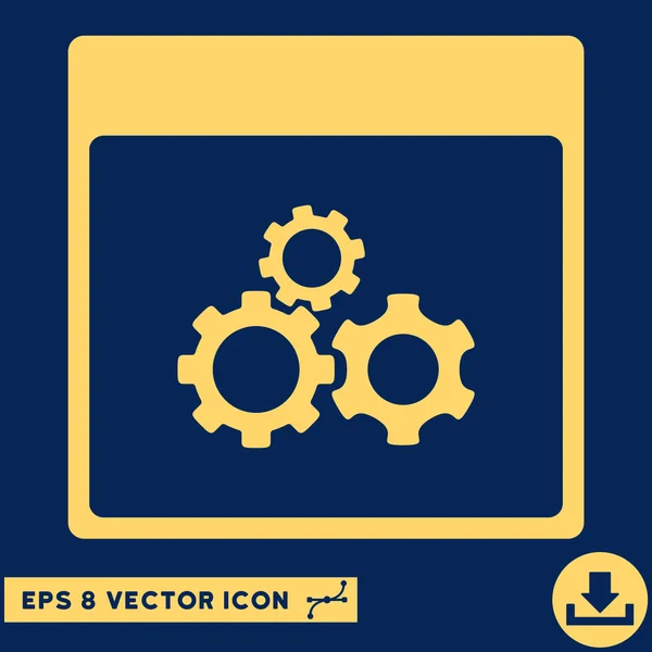 Mecánica Engranajes Calendario Página Vector Eps Icono — Vector de stock