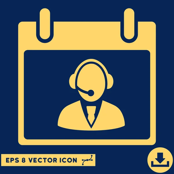 Recepción Operador Calendario Día Vector Eps Icono — Vector de stock
