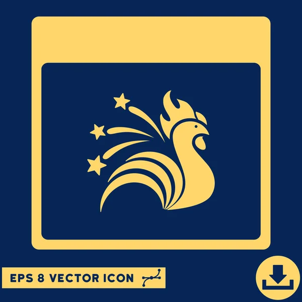 Sparkle Rooster Calendrier Page vectorielle Eps Icône — Image vectorielle