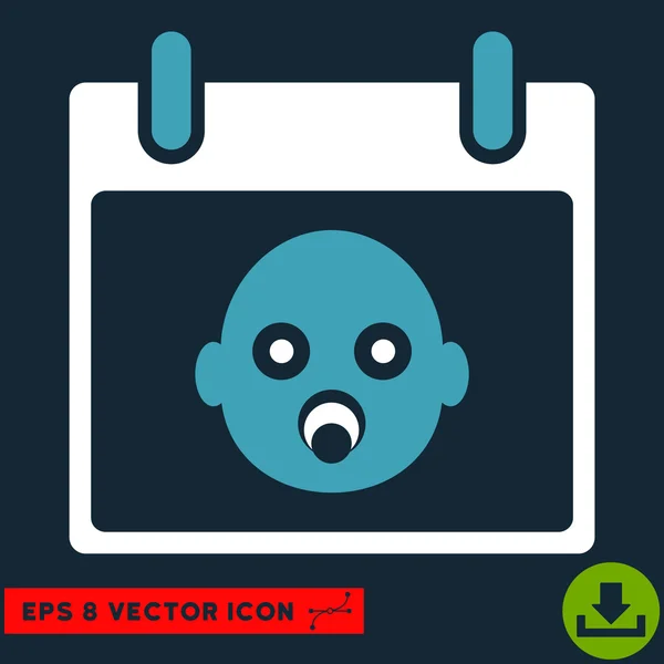Calendrier de tête de bébé jour vecteur Eps Icône — Image vectorielle