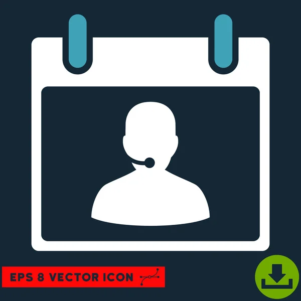 Call Center Manager Kalender Tag Vektor eps Symbol — Stockvektor