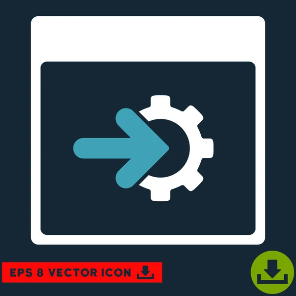 Cog Integration Calendar Page Vector Eps Icon — Stock Vector