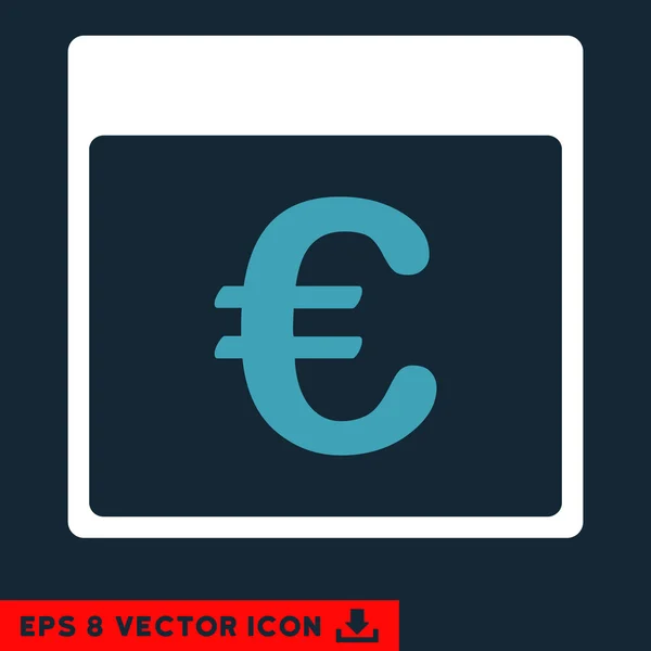 Euro Currency Calendar Page Vector Eps Icon — Stock Vector