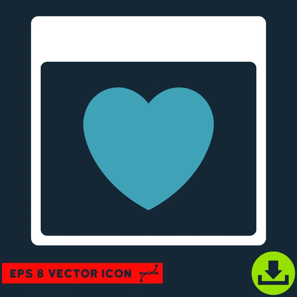 Favorito calendario del corazón Página Vector Eps icono — Vector de stock