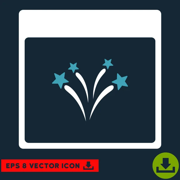 Fogos de artifício Calendário Página Vector Eps Icon — Vetor de Stock