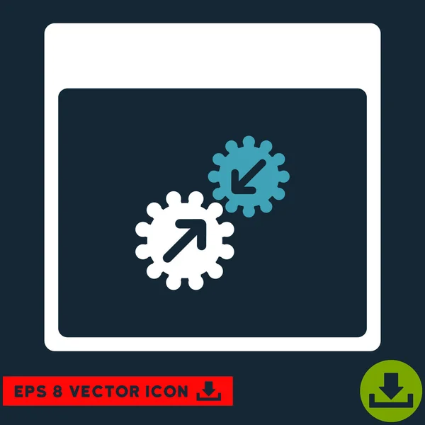 Gears Integration Calendar Page Vector Eps Icon — Stock Vector