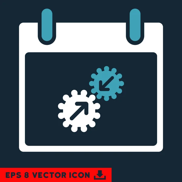 Gears Integration Calendar Day Vector Eps Icon — Stock Vector