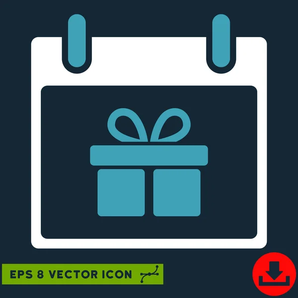 Gift Box Calendar Day Vector Eps Icon — Stock Vector