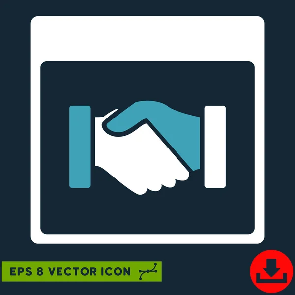 Handshake Calendário Página Vector Eps Icon — Vetor de Stock