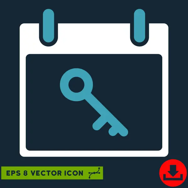 Calendário chave Dia Vector Eps Ícone — Vetor de Stock