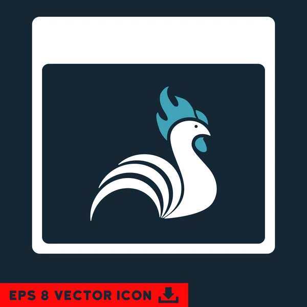 Rooster Calendar Page Vector Eps Icon — Stock Vector