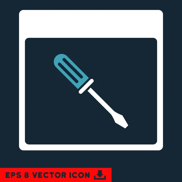 Destornillador Calendario Página Vector Eps Icon — Vector de stock