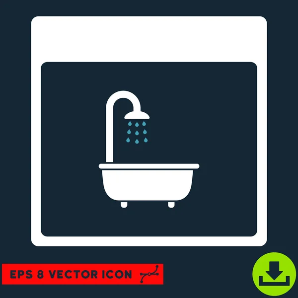Shower Bath Calendar Page Vector Eps Icon — Stock Vector