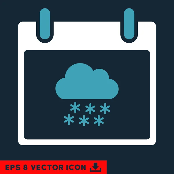 Snow Cloud Calendar Dia Vector Eps Ícone — Vetor de Stock