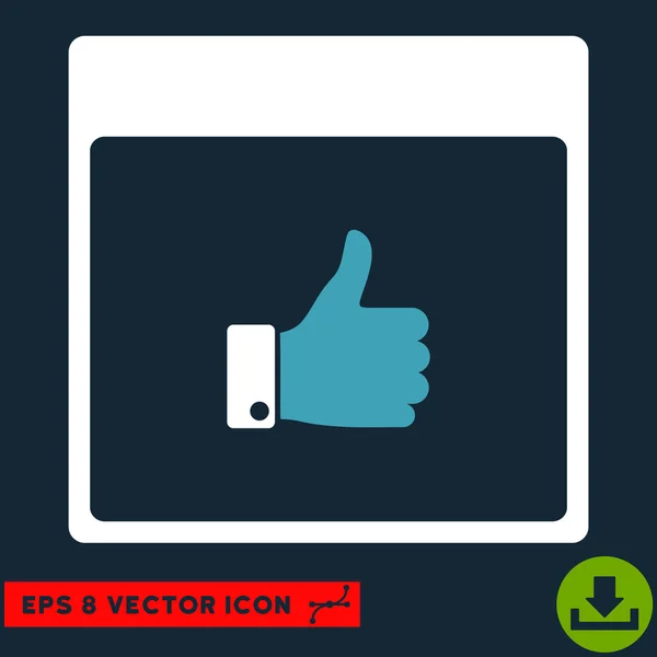 Thumb Up Hand Calendar Page Vector Eps Icon — Stock Vector