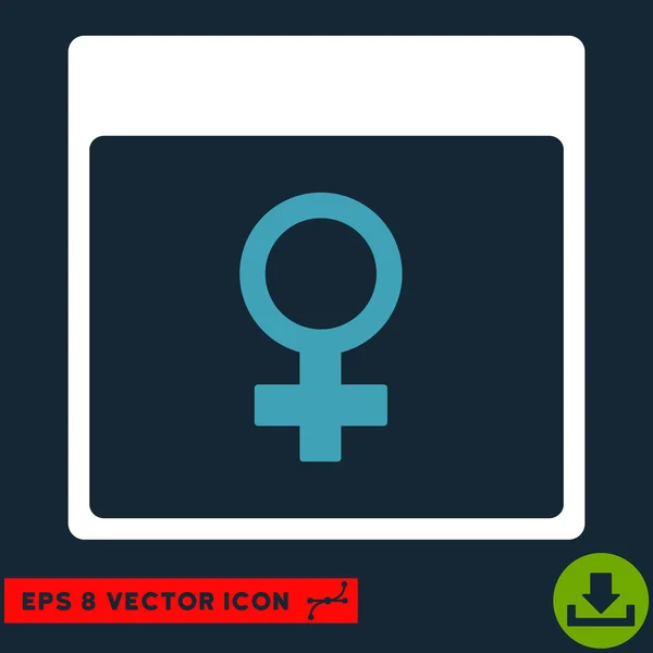 Αφροδίτη θηλυκό σύμβολο ημερολόγιο σελίδα διανυσματικών Eps εικονίδιο — Διανυσματικό Αρχείο