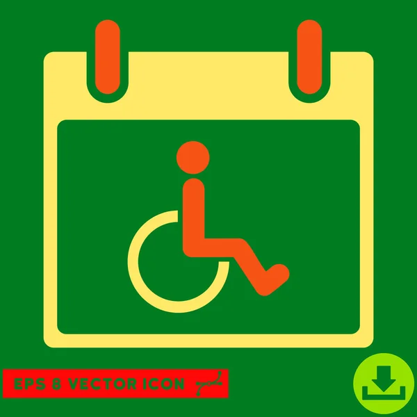残疾的人士日历天矢量 Eps 图标 — 图库矢量图片